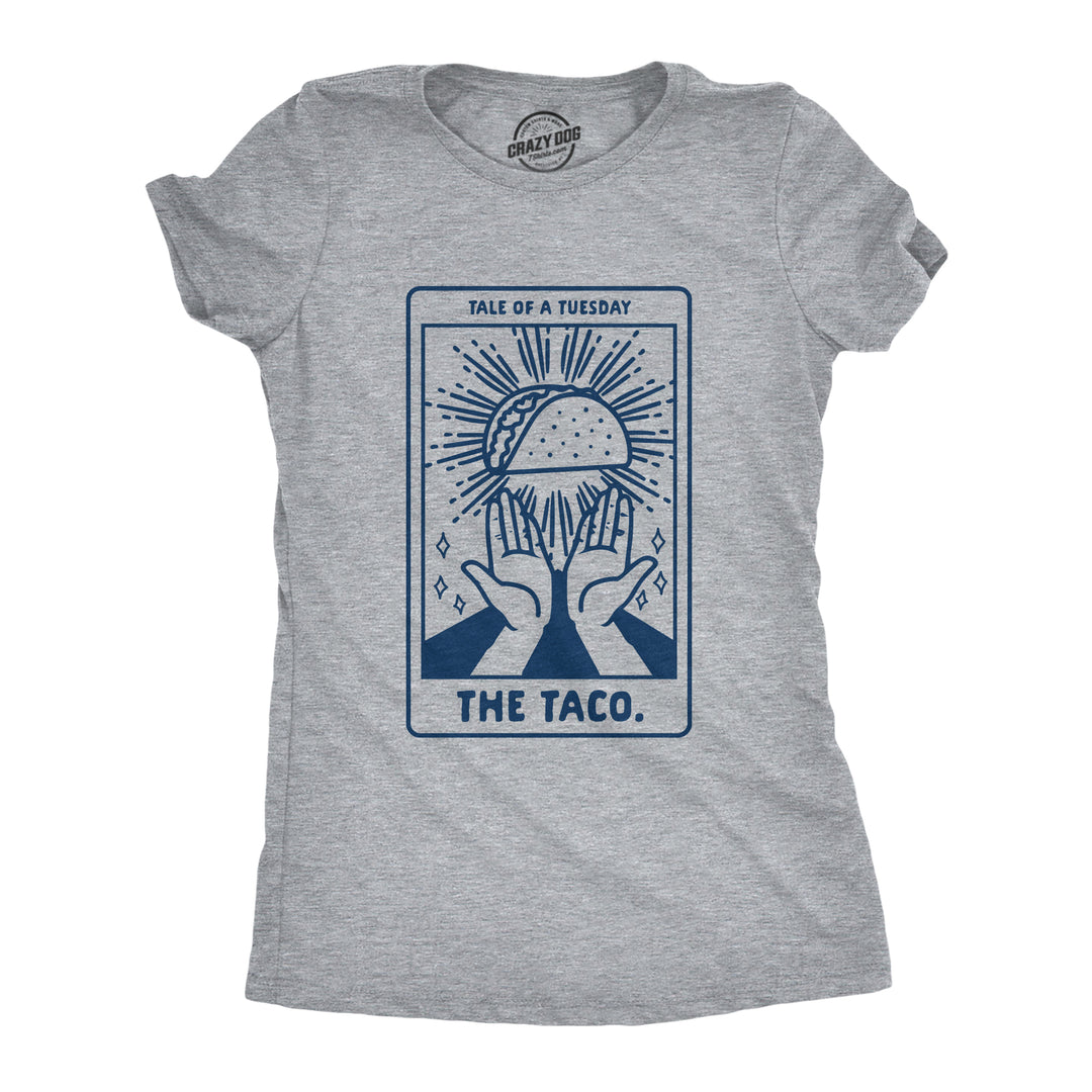 Funny Light Heather Grey - Taco Tarot Taco Tarot Card Womens T Shirt Nerdy Cinco De Mayo food Tee