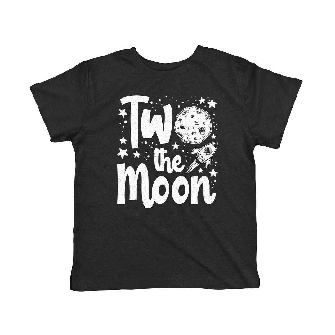 Funny Heather Black Two The Moon Toddler T Shirt Nerdy Birthday Space Tee