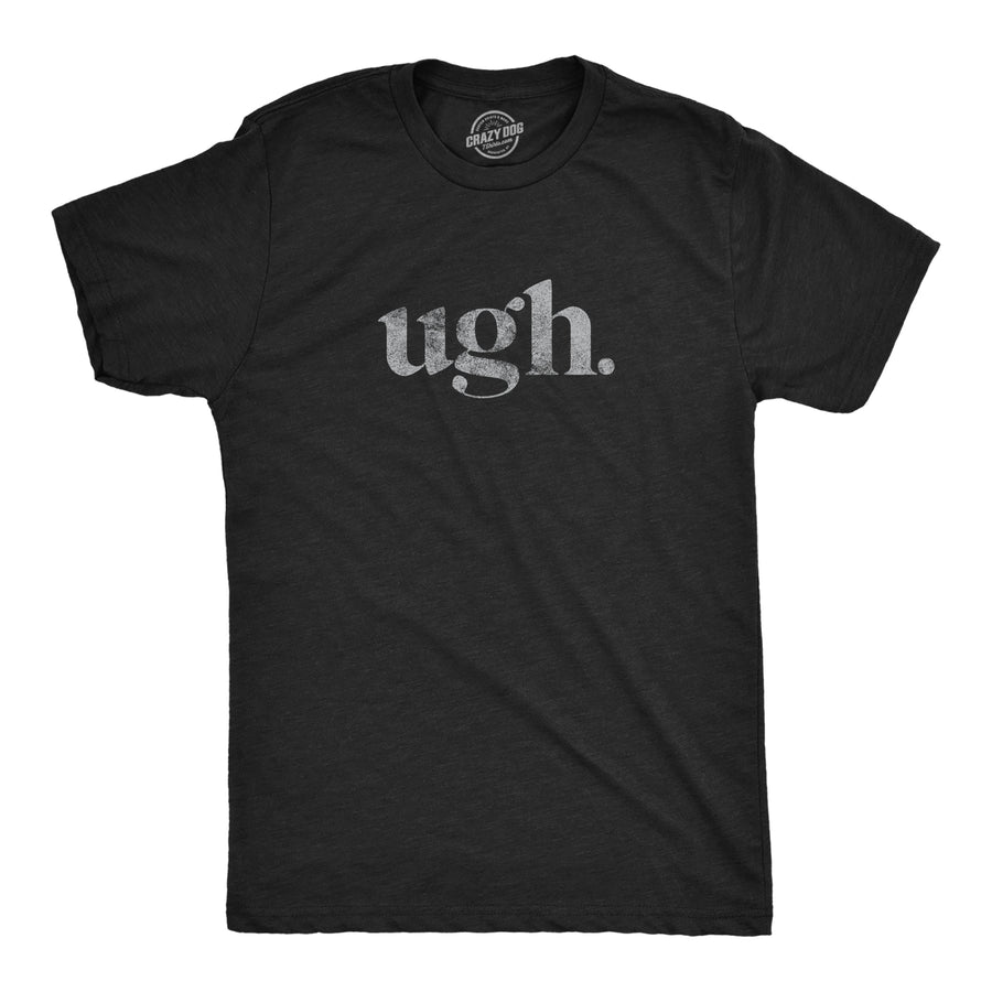 Funny Heather Black Ugh. Mens T Shirt Nerdy Introvert Tee