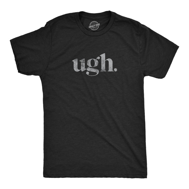 Funny Heather Black Ugh Mens T Shirt Nerdy Introvert Tee