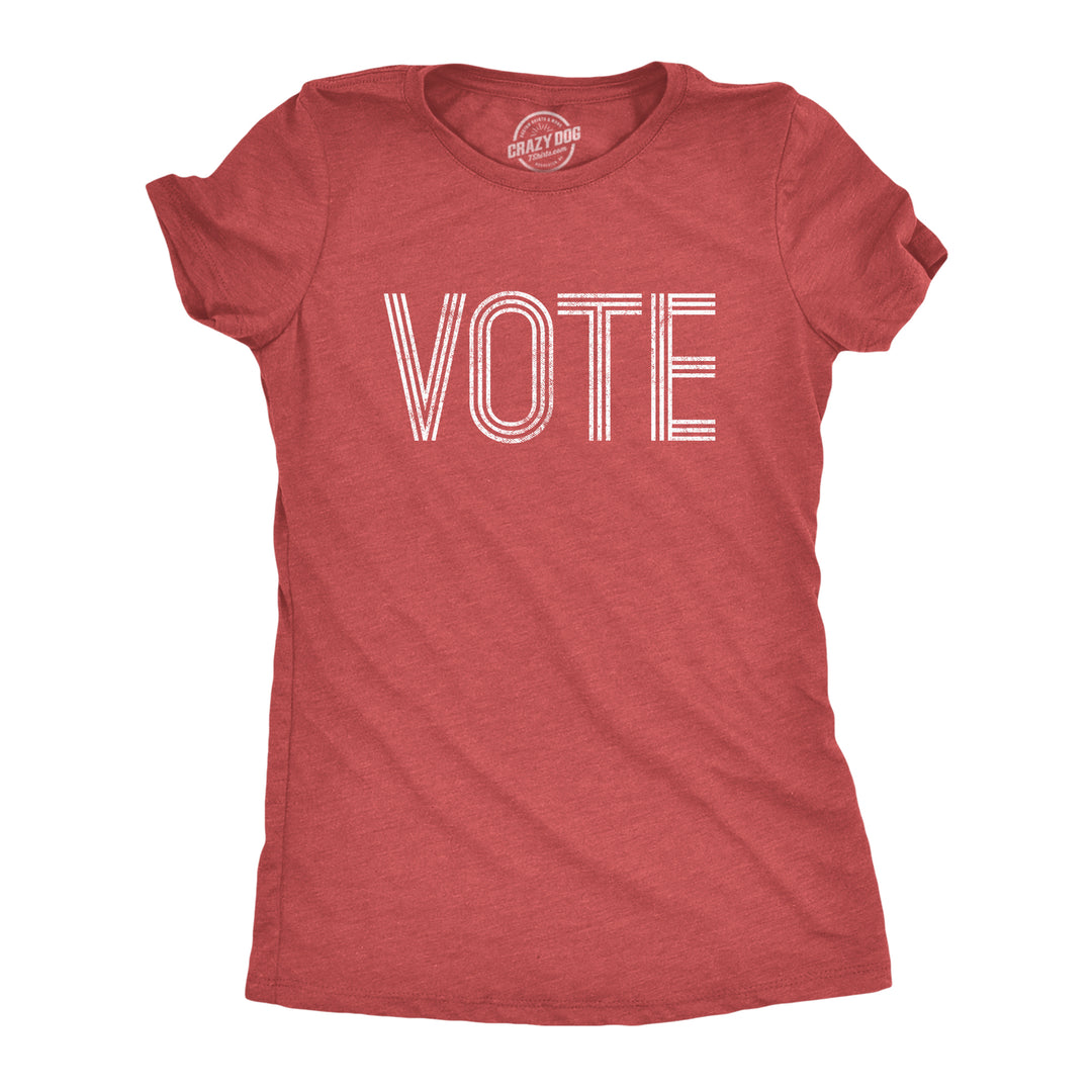 Funny Heather Red Vote Womens T Shirt Nerdy Political Tee