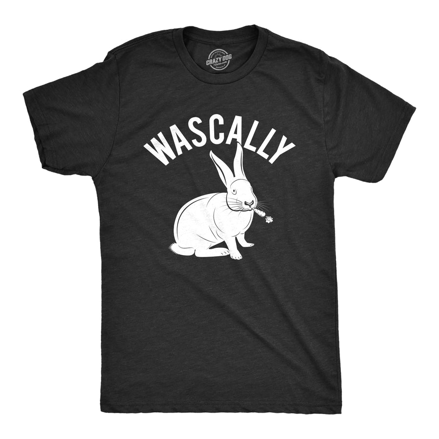 Funny Heather Black Wascally Rabbit Mens T Shirt Nerdy Easter Animal Tee