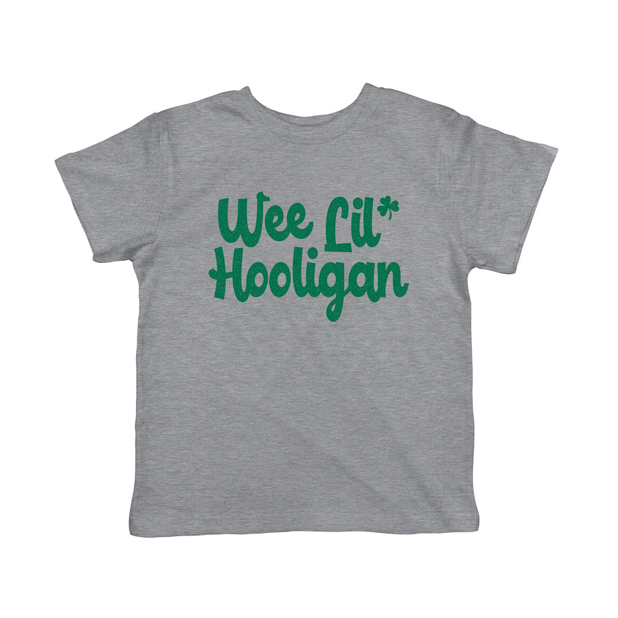 Funny Light Heather Grey Wee Lil Hooligan Toddler T Shirt Nerdy Saint Patrick's Day Tee