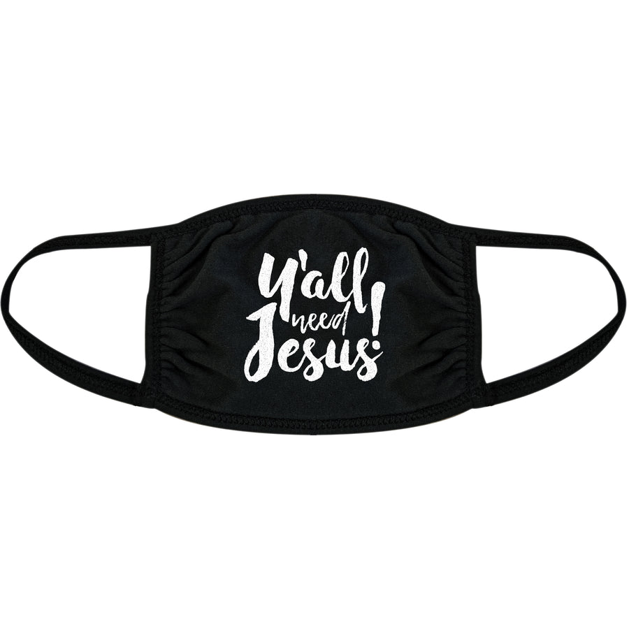 Funny Black Y'all Need Jesus Face Mask Nerdy Religion Tee