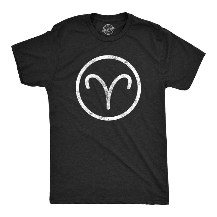 Funny Heather Black - Aries Zodiac Symbols Mens T Shirt Nerdy Tee