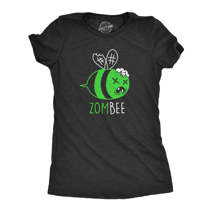 Funny Heather Black Zombee Womens T Shirt Nerdy Halloween Zombie Tee