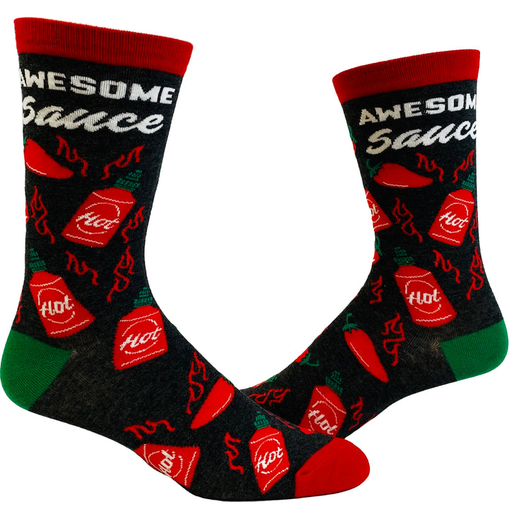 Funny Black Men's Awesome Sauce Sock Nerdy Food Tee