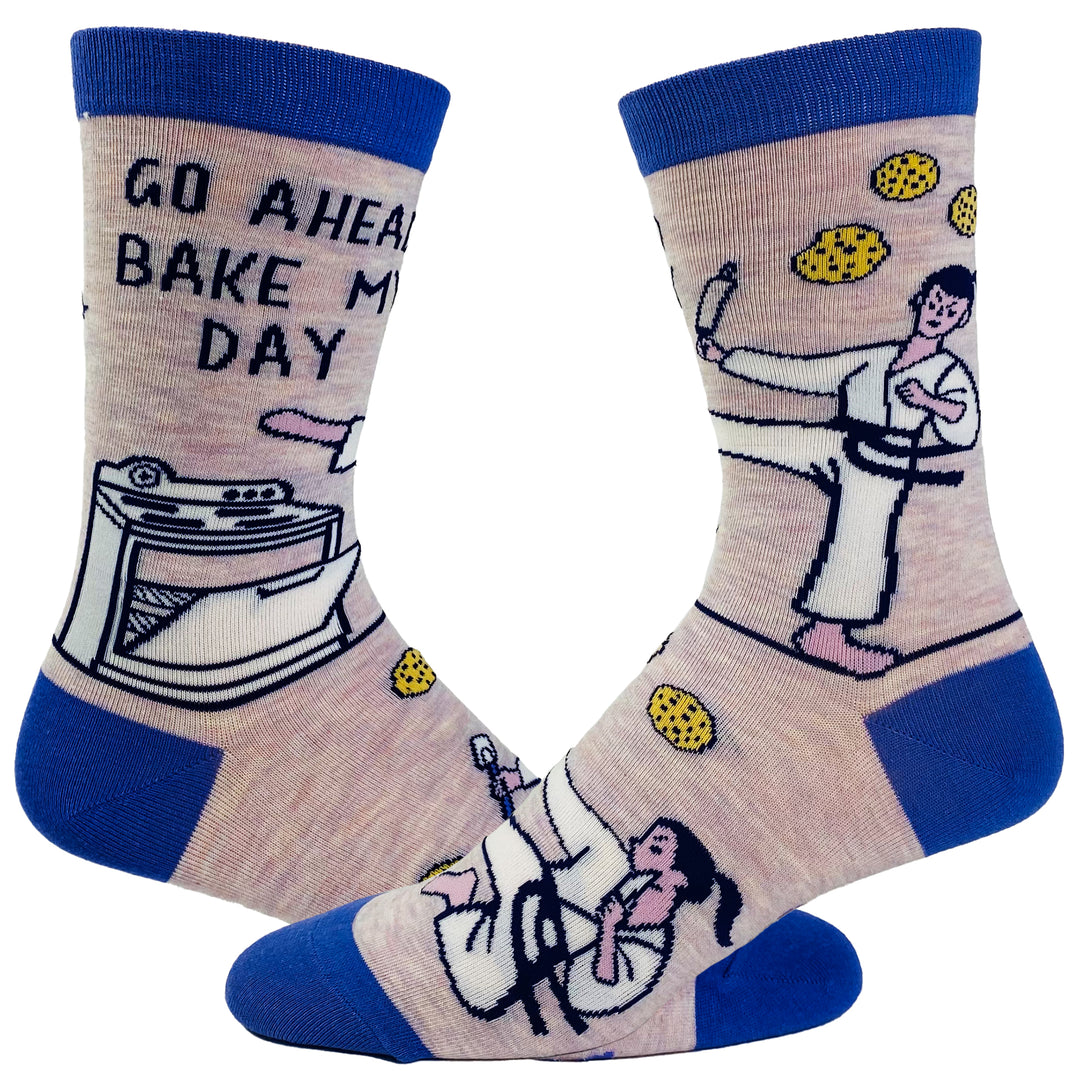 Funny Pink Women's Go Ahead Bake My Day Sock Nerdy Food Tee