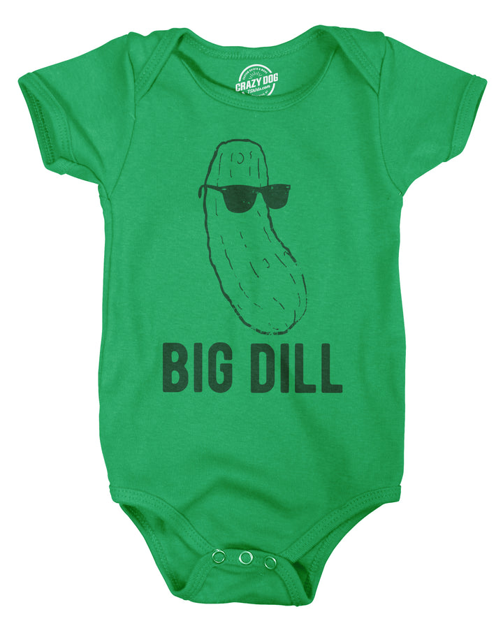 Funny Green Big Dill Onesie Nerdy Food Tee