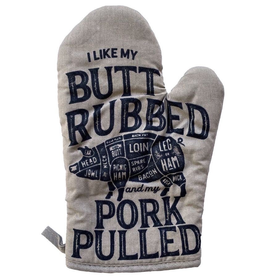 Funny Grey I Like My Butt Rubbed And My Pork Pulled Nerdy Food Tee