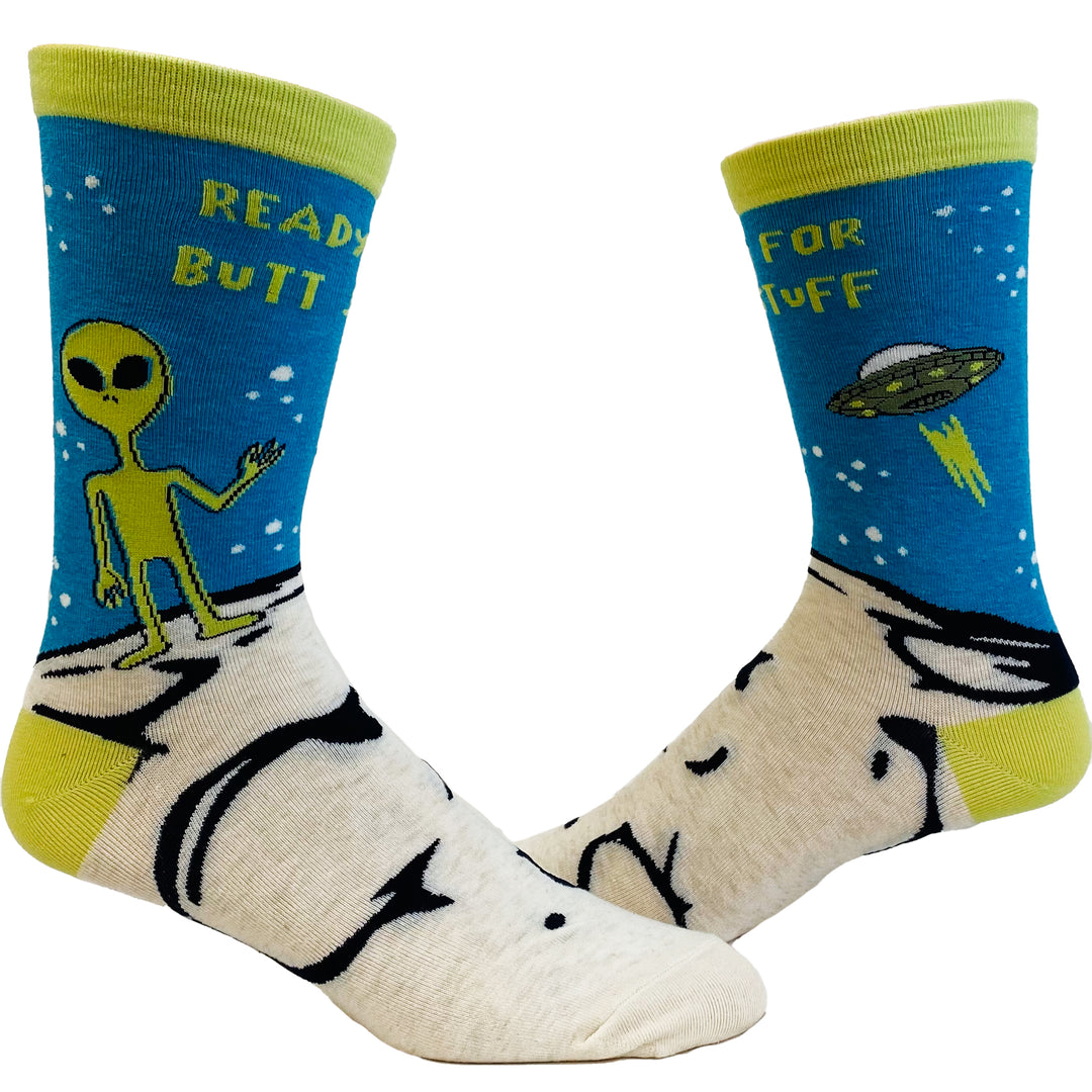 Funny Multi Men's Ready For Butt Stuff Sock Nerdy Space Sex Tee