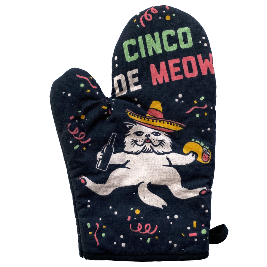 Funny Black Cinco De Meow Nerdy Cinco De Mayo Cat Beer Tee