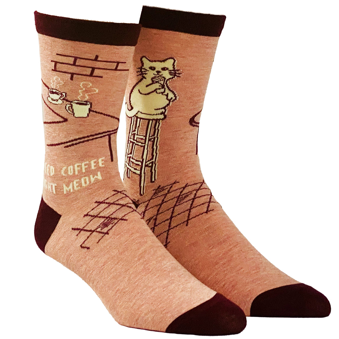 Women's I Need Coffee Right Meow Socks