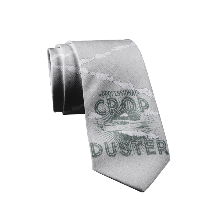 Funny Grey Professional Crop Duster Neck Tie Nerdy Toilet Tee