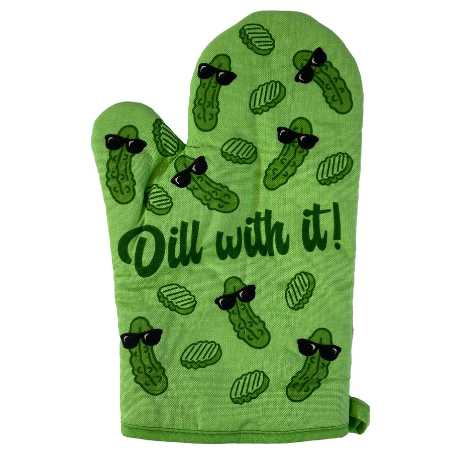 Funny Green Dill With It Oven Mitt Nerdy Food Tee