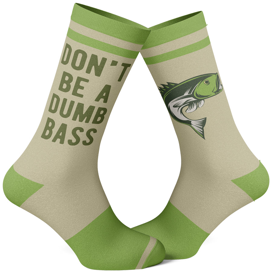 Funny Green - BASS Don't Be A Dumb Bass Sock Nerdy Father's Day Fishing Tee