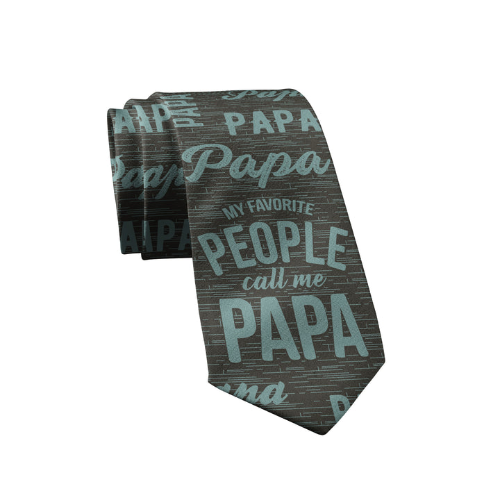 Funny Black My Favorite People Call Me Papa Neck Tie Nerdy Father's Day Grandfather Tee