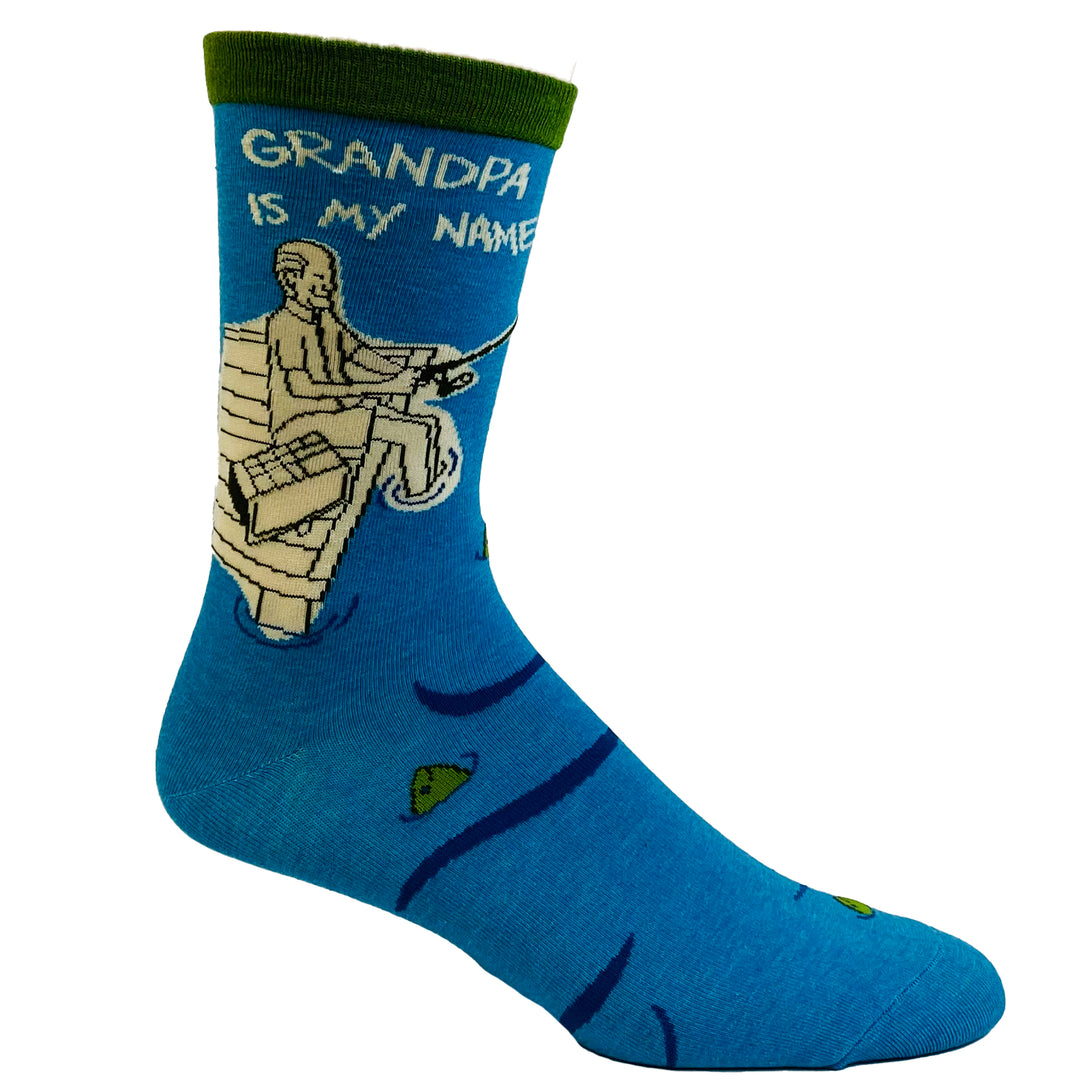 Men's Grandpa Is My Name Fishing Is My Game Socks