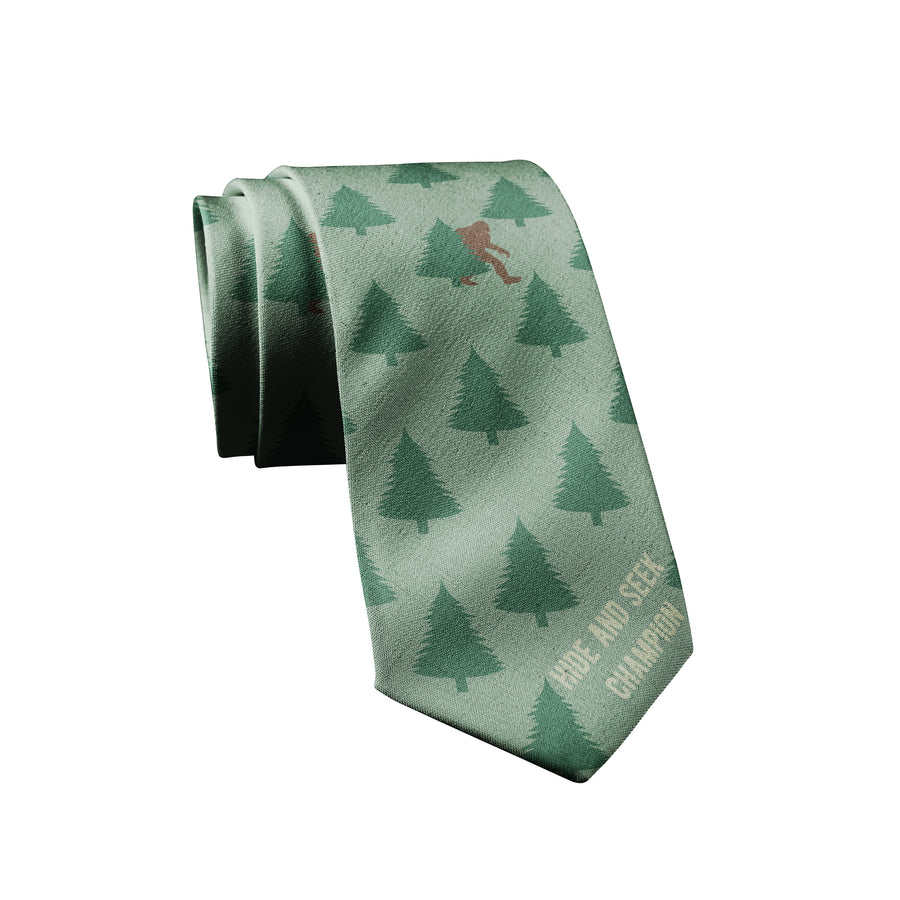 Funny Green Hide And Seek Champion Neck Tie Nerdy Camping Tee