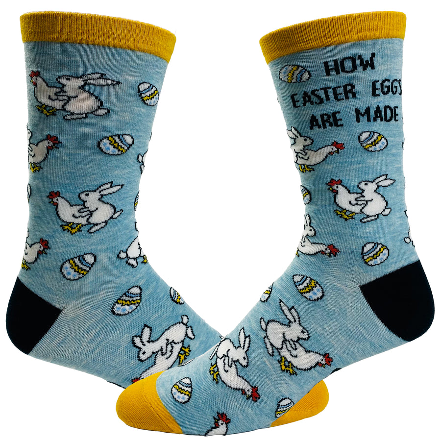 Funny Blue Men's How Easter Eggs Are Made Sock Nerdy Easter Sex Tee