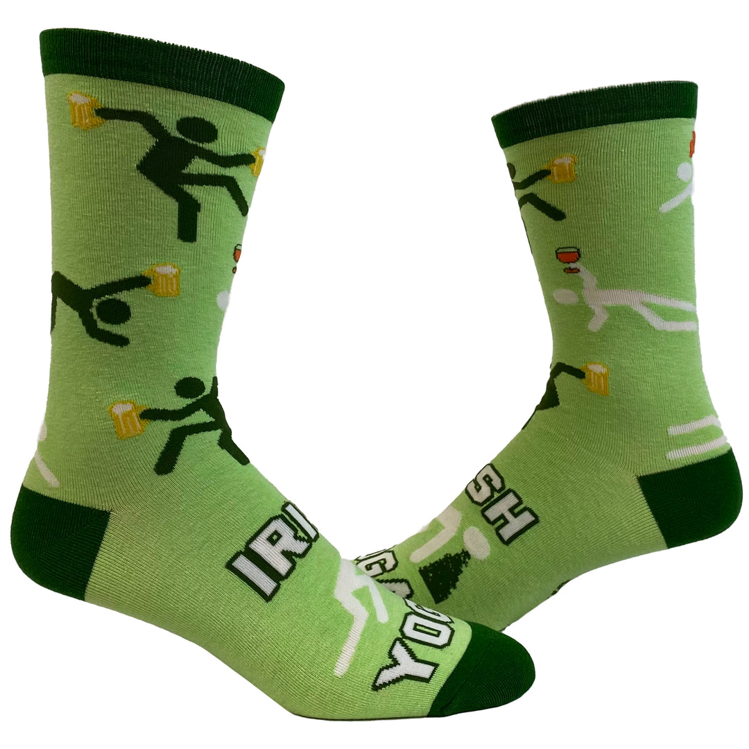 Funny Green Women's Irish Yoga Sock Nerdy Saint Patrick's Day Drinking Fitness Tee