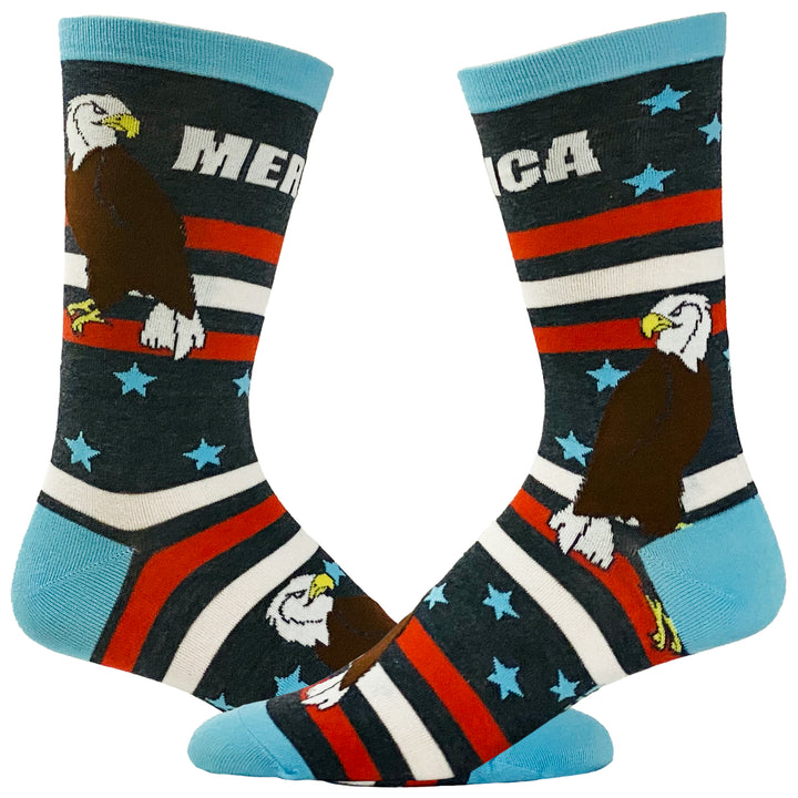 Funny Black Men's Merica Sock Nerdy Fourth Of July Tee