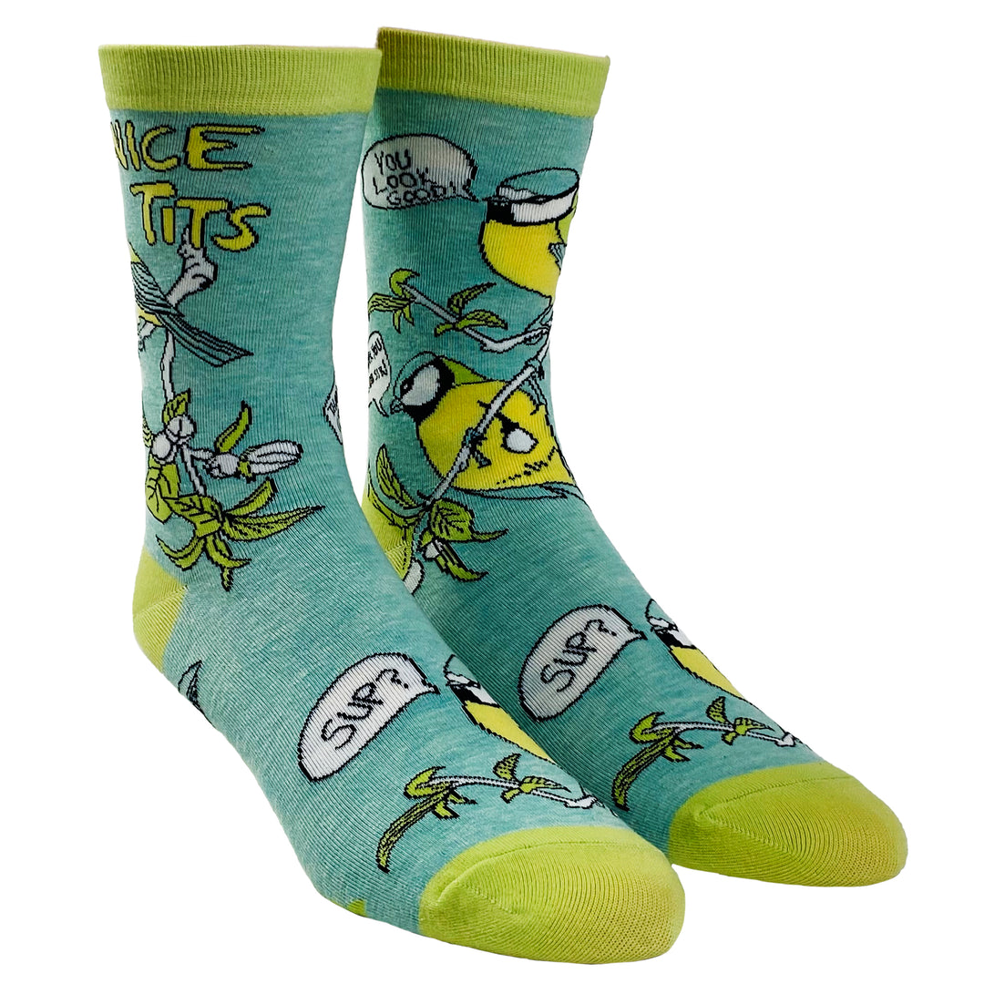 Men's Nice Tits Socks Funny Bird Watching Sarcastic Novelty Footwear