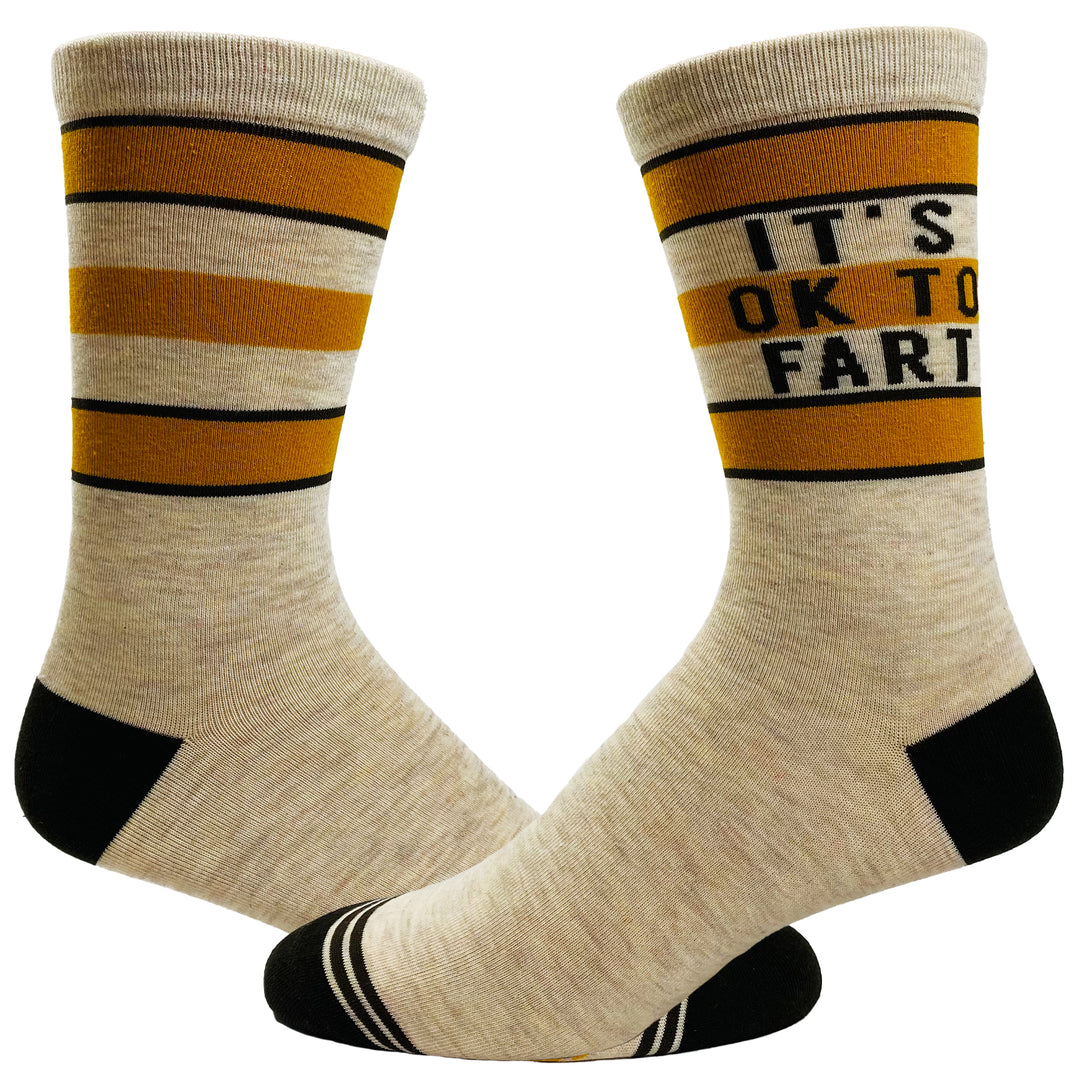 Funny Multi Men's It's Ok To Fart Sock Nerdy Toilet Tee