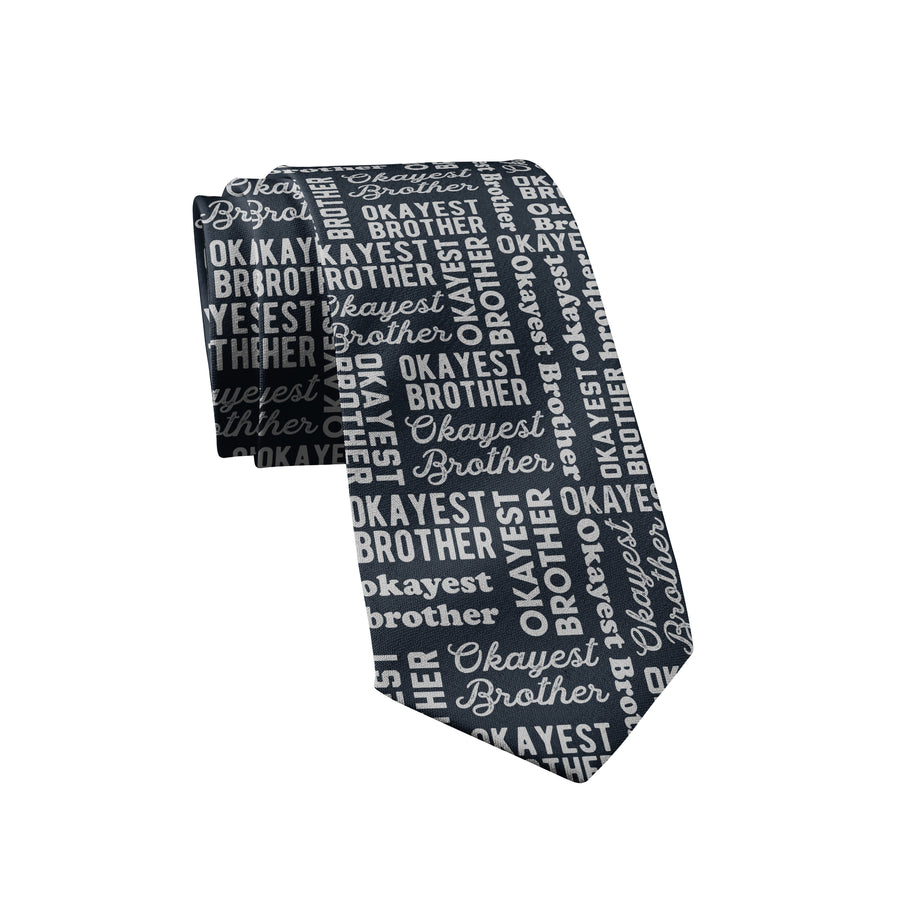 Funny Black Okayest Brother Neck Tie Nerdy Brother Okayest Tee