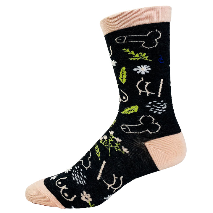 Women's Penis Boobs Flowers Socks