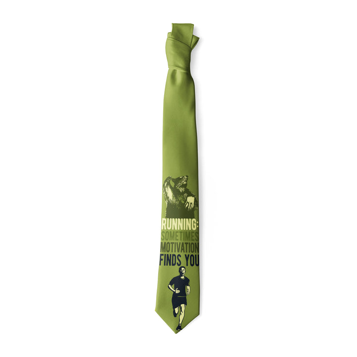 Running: Sometimes Motivation Finds You Bear Neck Tie Tie