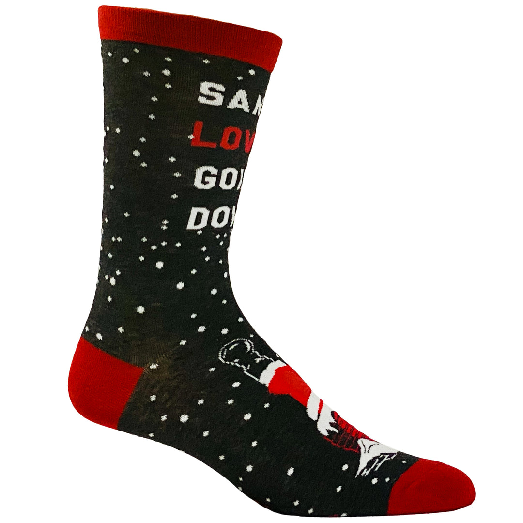 Men's Santa Loves Going Down Socks