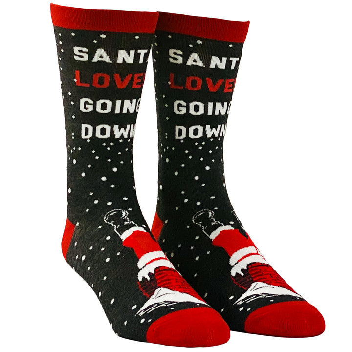 Men's Santa Loves Going Down Socks