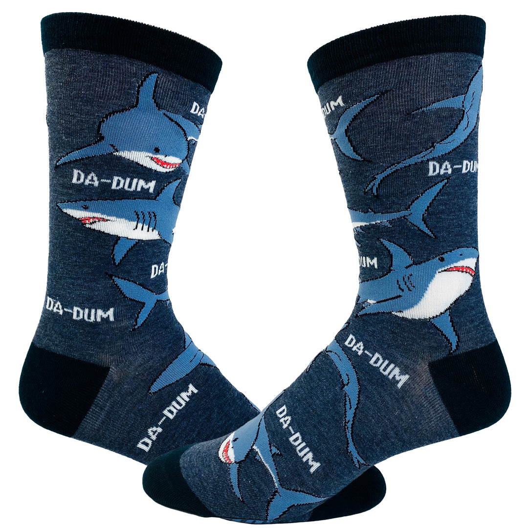 Funny Navy Youth Shark Da-Dum Sock Nerdy Shark Week Tee