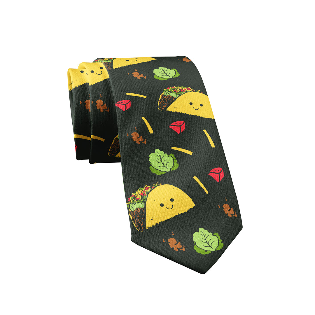 Funny Black Tacos Neck Tie Nerdy Cinco De Mayo Food Tee