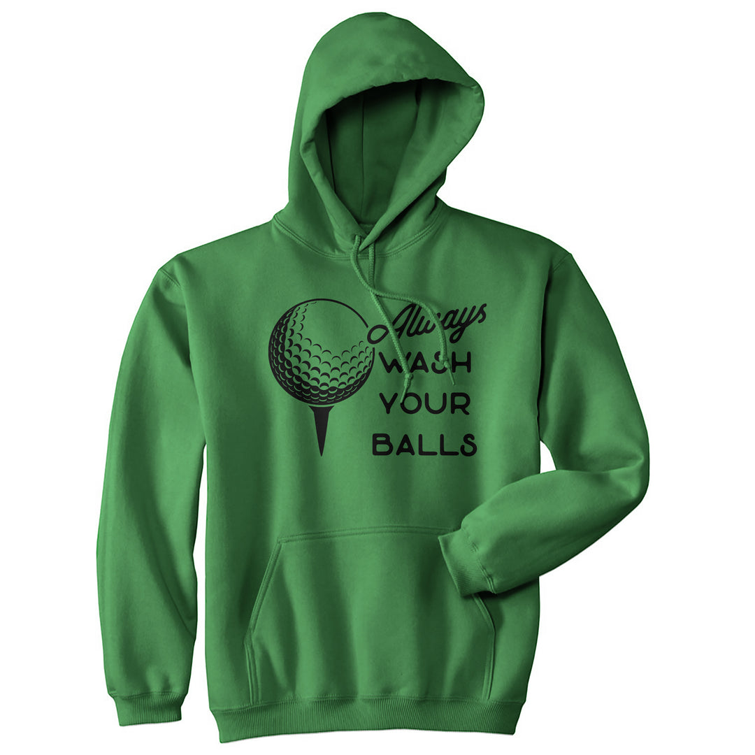 Funny Green Always Wash Your Balls Hoodie Nerdy Father's Day Golf Tee