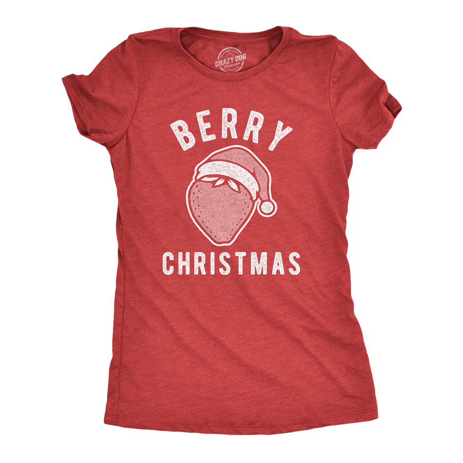 Funny Heather Red - Berry Christmas Berry Christmas Womens T Shirt Nerdy Christmas Food Tee