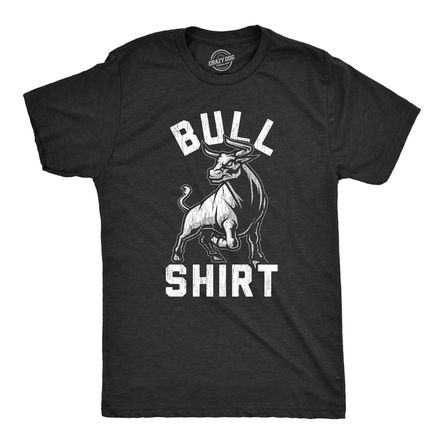 Funny Heather Black Bull Shirt Mens T Shirt Nerdy Toilet Sarcastic Tee