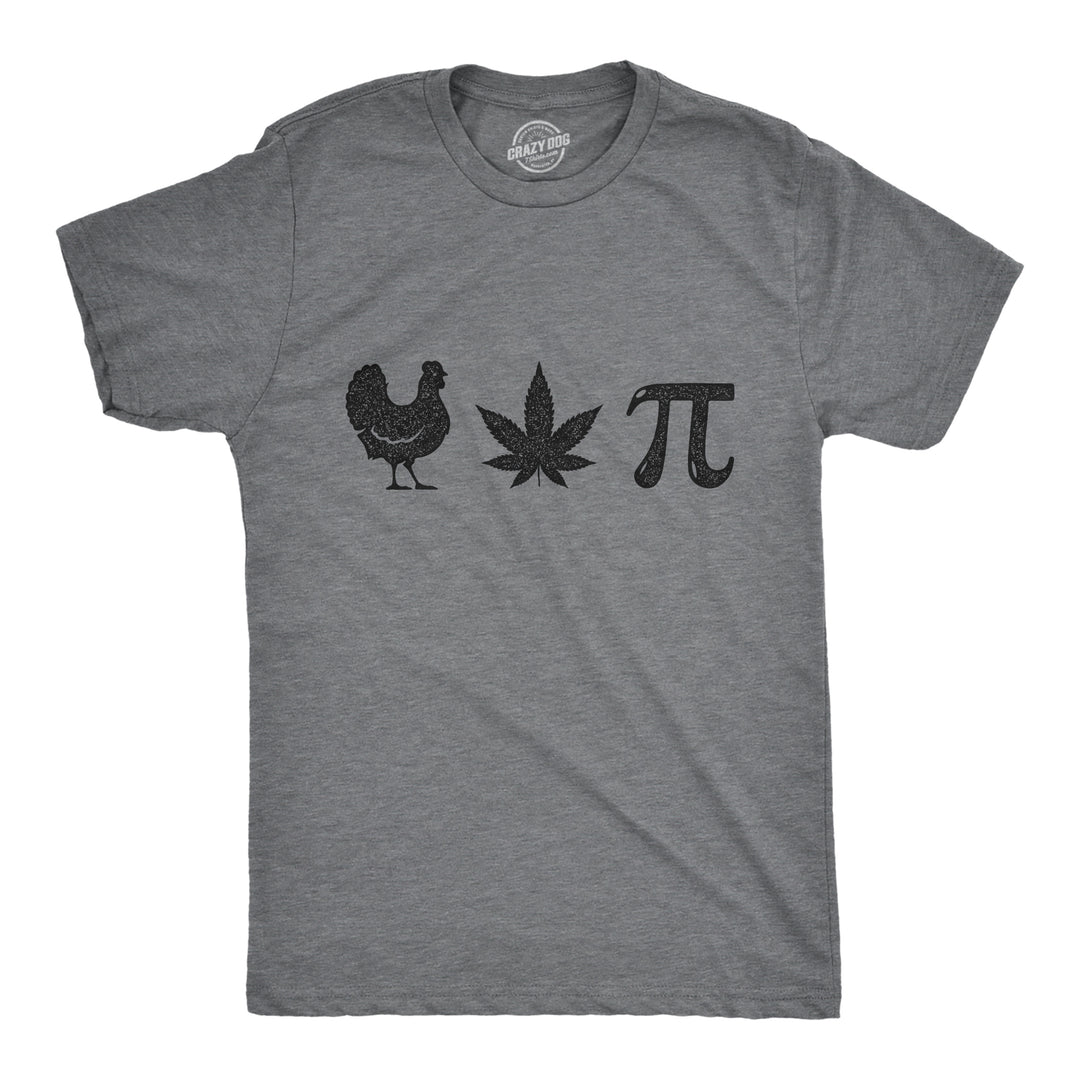 Funny Dark Heather Grey Chicken Pot Pi Mens T Shirt Nerdy 420 Nerdy Tee