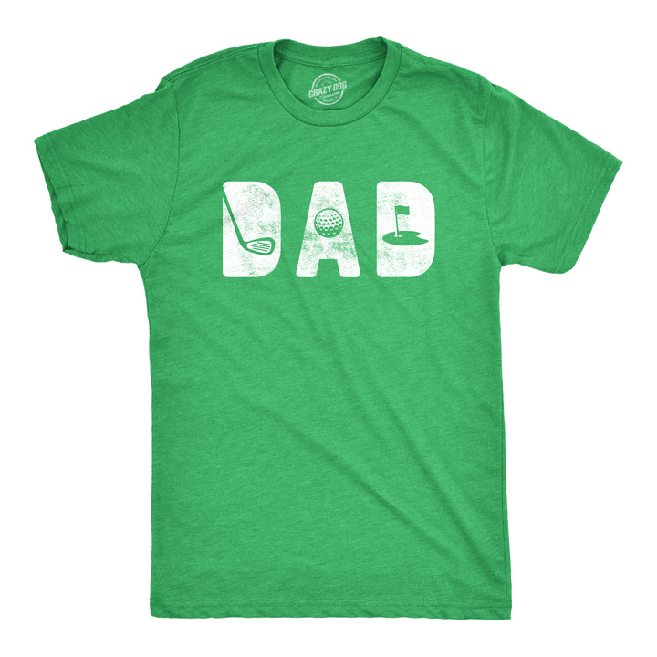 Funny Heather Green Dad Golf Mens T Shirt Nerdy Father's Day Hunting Tee