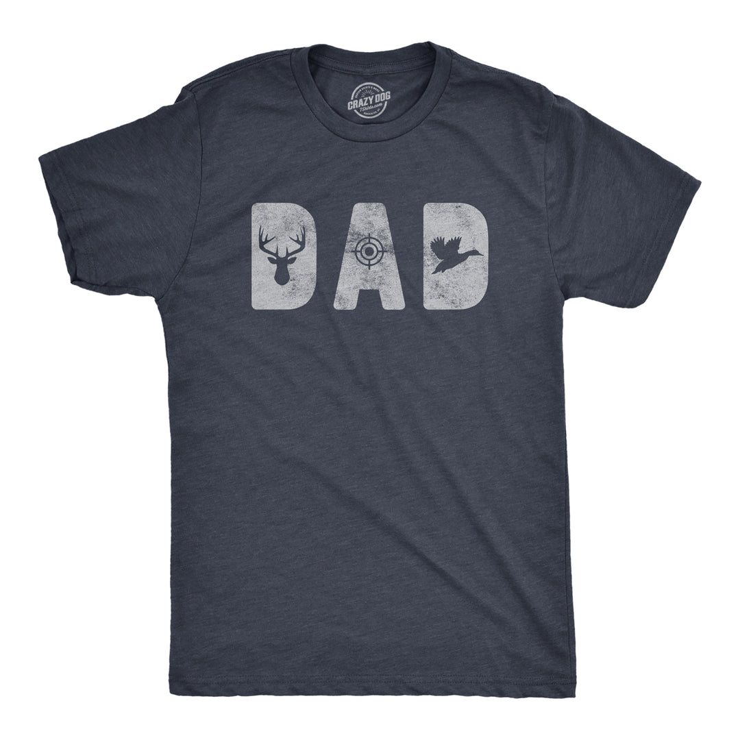 Funny Heather Navy Dad Hunting Mens T Shirt Nerdy Father's Day Hunting Tee