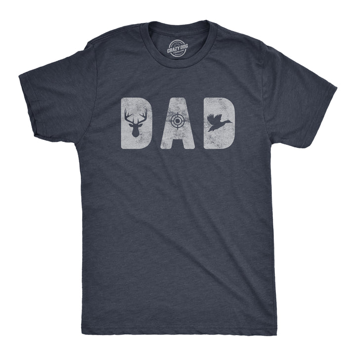 Funny Heather Navy Dad Hunting Mens T Shirt Nerdy Father's Day Hunting Tee