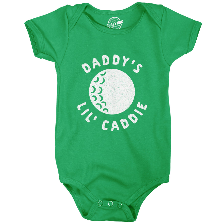 Funny Green Daddy's Lil' Caddie Onesie Nerdy Golf Tee