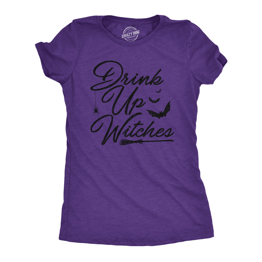 Funny Heather Purple - Drink Up Witches Drink Up Witches Womens T Shirt Nerdy Halloween Drinking Tee