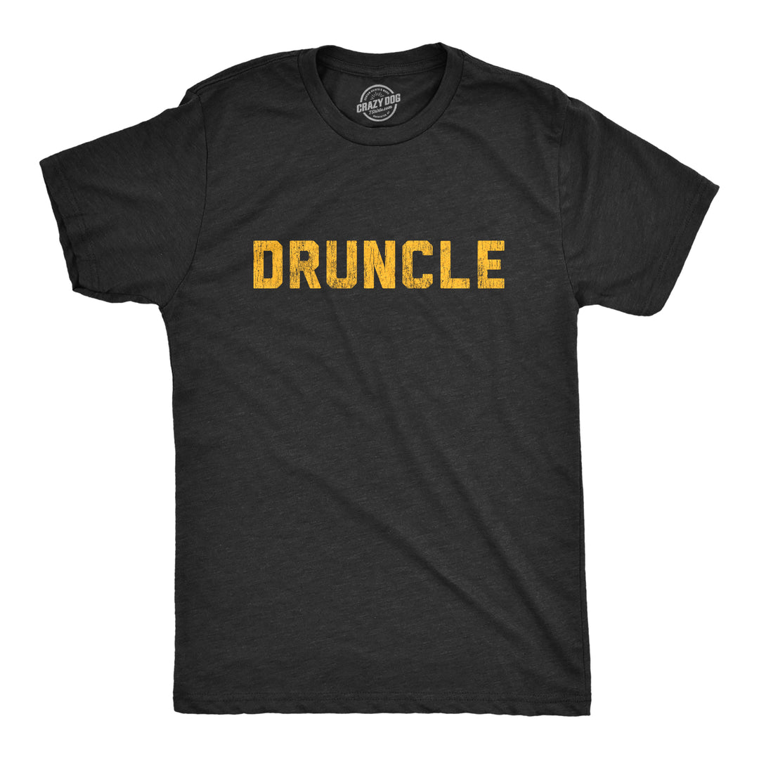 Funny Heather Black - Druncle Druncle Mens T Shirt Nerdy Drinking Uncle Tee