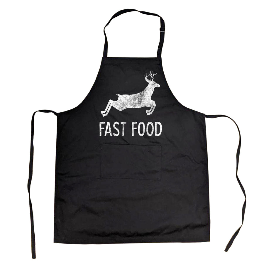 Funny Black Fast Food Apron Nerdy Hunting Tee