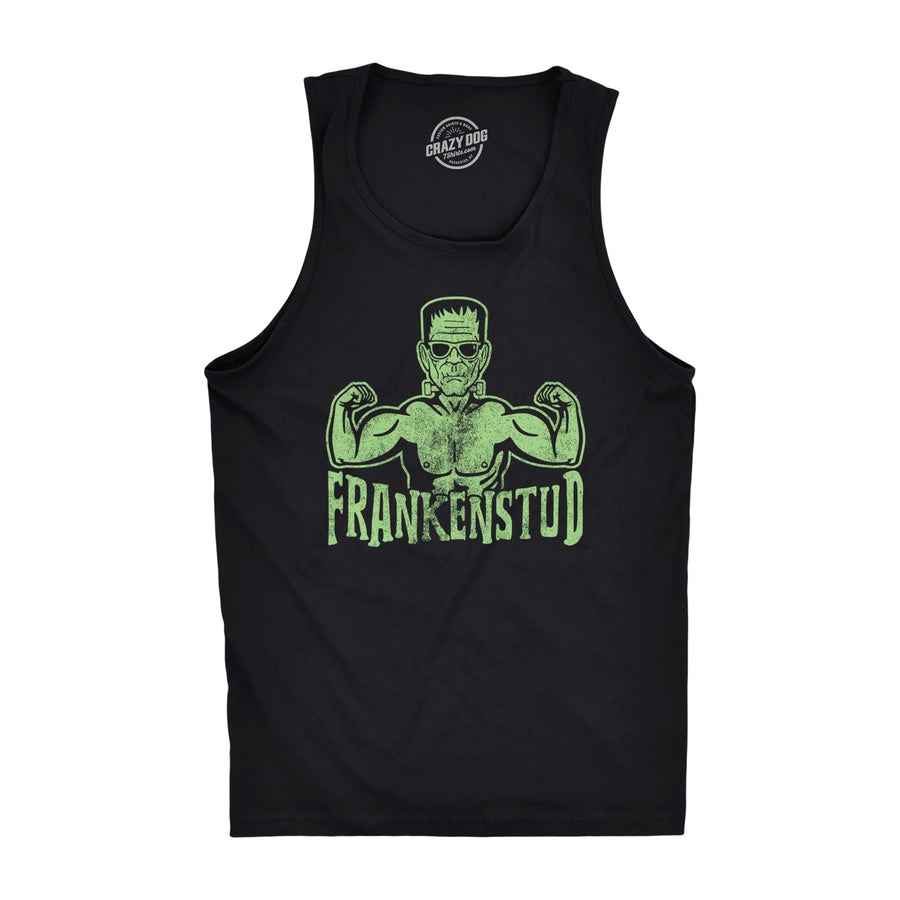 Funny Black - Frankenstud Frankenstud Mens Tank Top Nerdy Halloween Fitness Tee