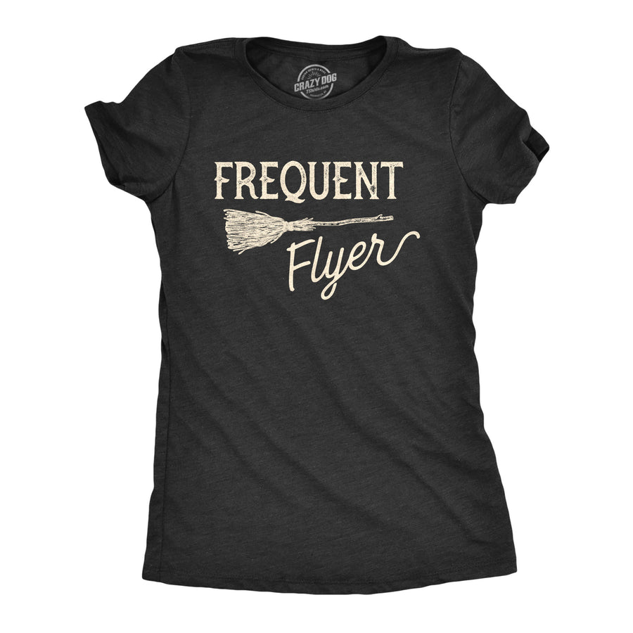 Funny Heather Black Frequent Flyer Womens T Shirt Nerdy Halloween Tee