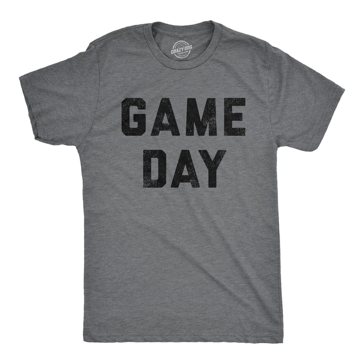 Funny Dark Heather Grey Game Day Mens T Shirt Nerdy Football Tee