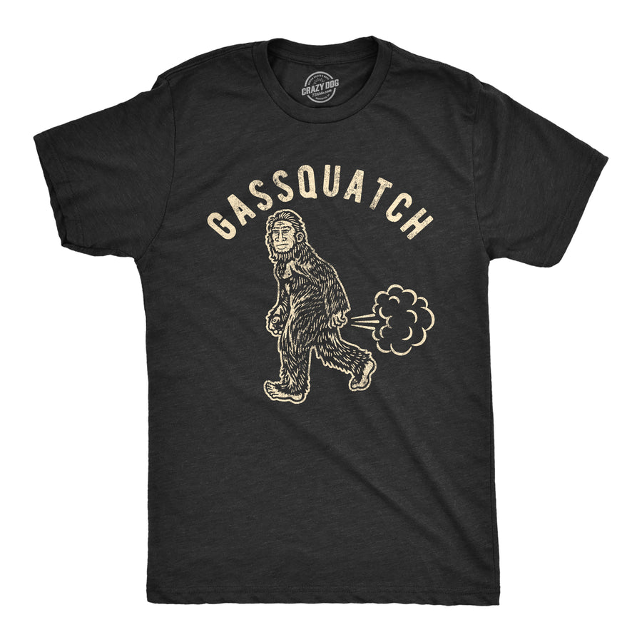 Funny Heather Black Gassquatch Mens T Shirt Nerdy Toilet Tee